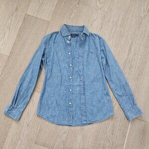 Polo Ralph Lauren Women’s Slim Fit Chambray Denim Shirt — Size 6